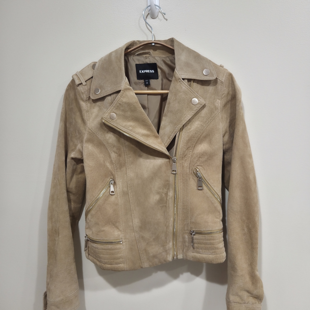 Express Light Brown Suede Women's Jacket